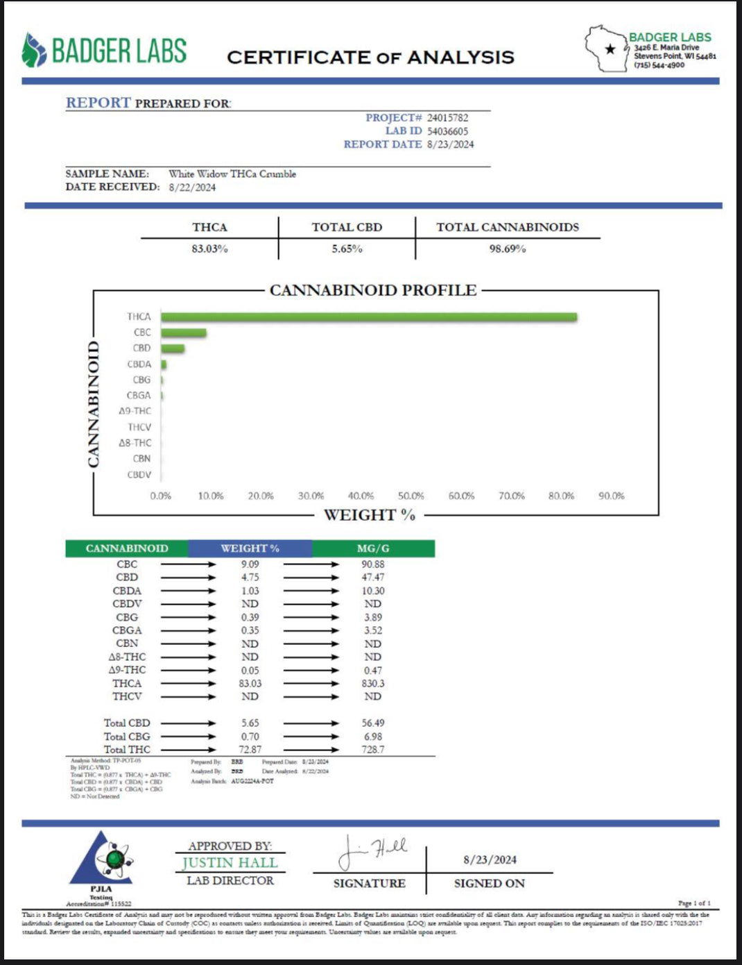 .5g White Widow Crumble Disposable
