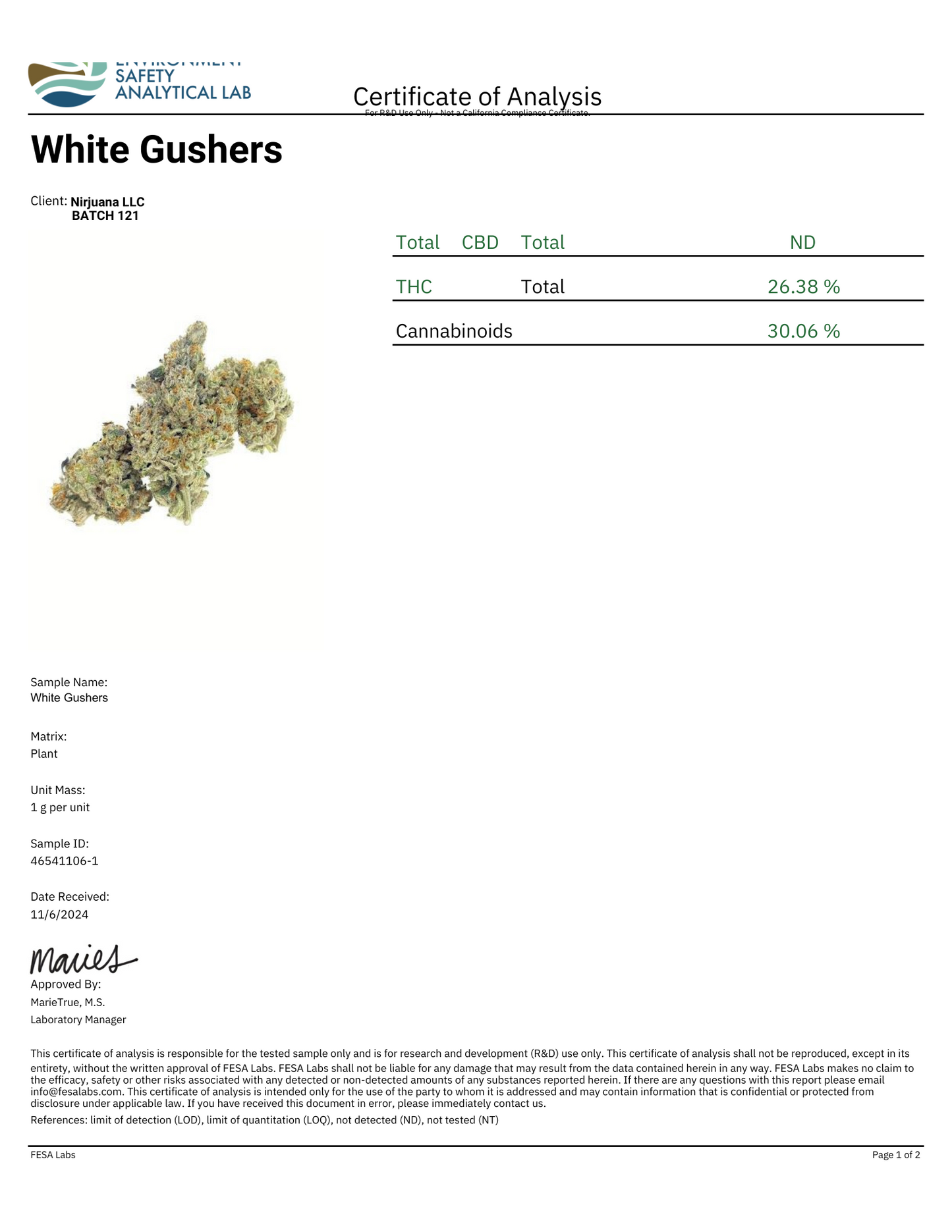 Exotic THCA Flower 29% - White Gushers - Hybrid