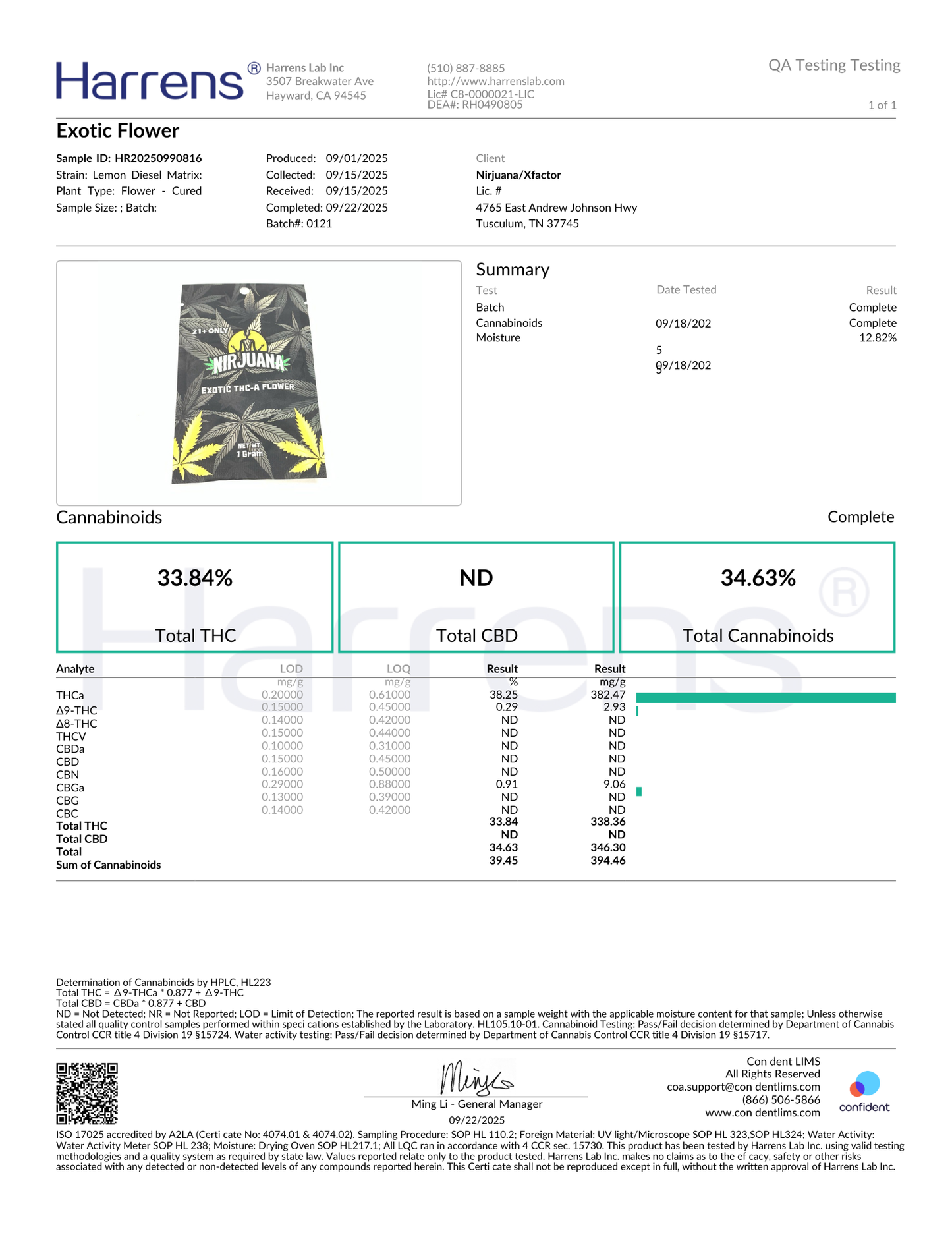 Exotic THCA Flower - Lemon Diesel 33%